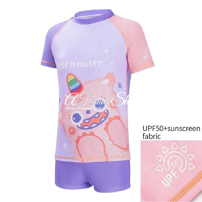 Girl’s Swimsuit Little Pink Monster Beachwear