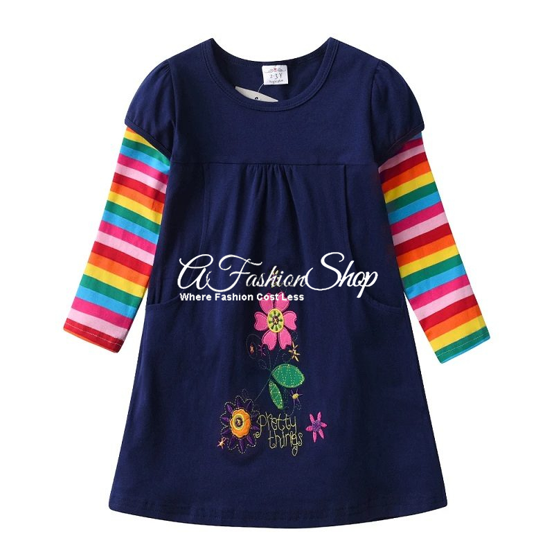 Rainbow Long Sleeve Party Summer Dress