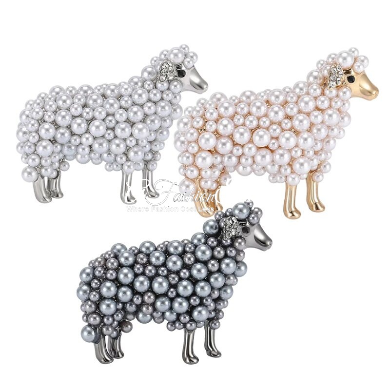 Bestie’s Pearl Sheep Brooch Colored Pearl