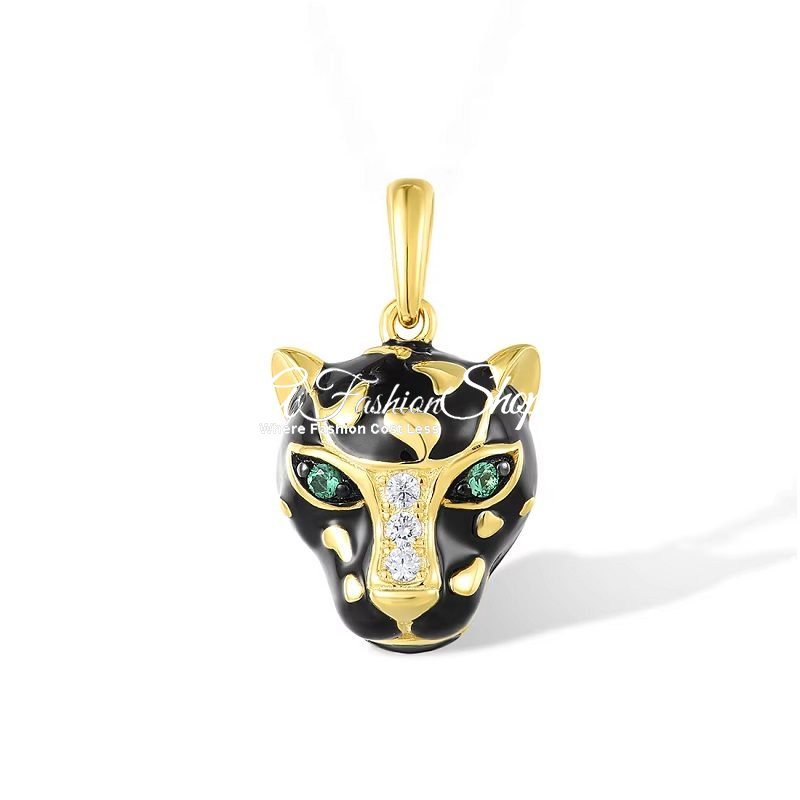 Golden Panther Green Spinel Pendant