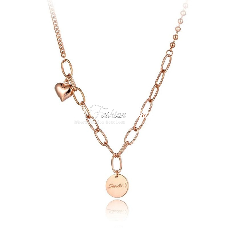 Make Me Smile Pendant Gold Necklace
