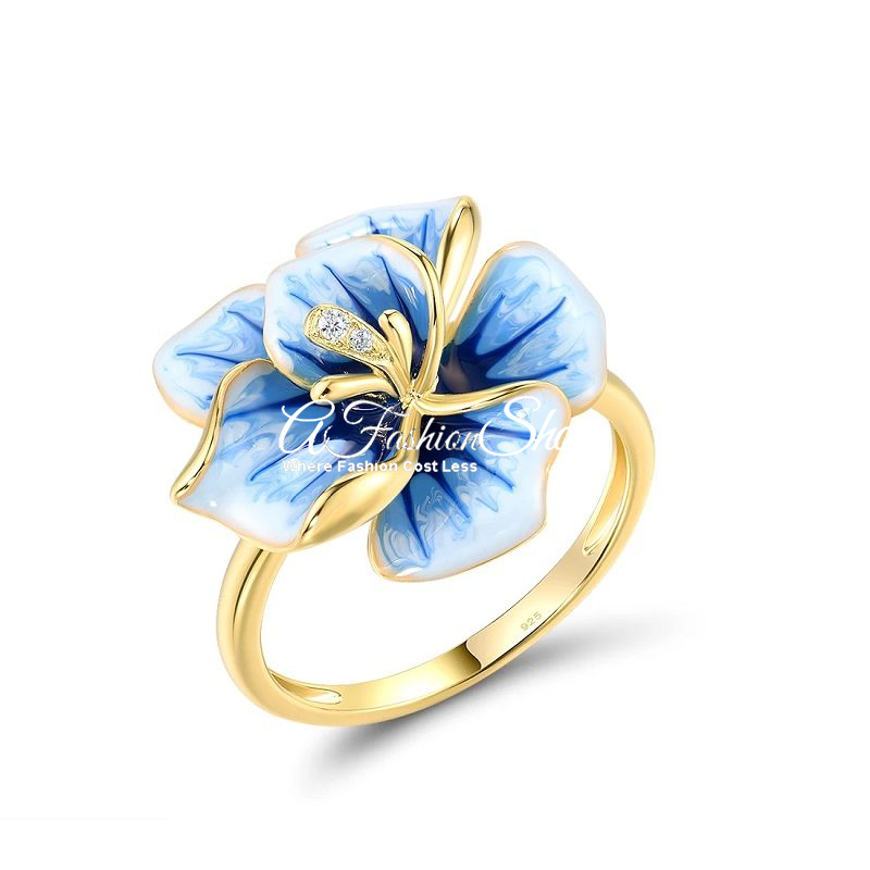 Forget-Me-Not Flower Gold Ring