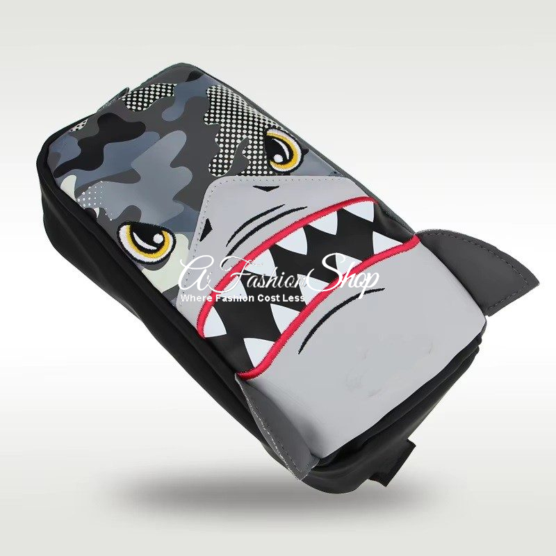 Boy’s Pencil Case Black Printed Shark