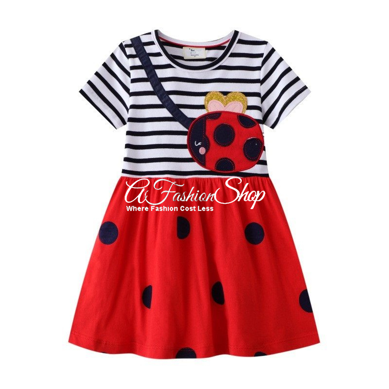 Ladybugs Stretch Cotton Mini Dress