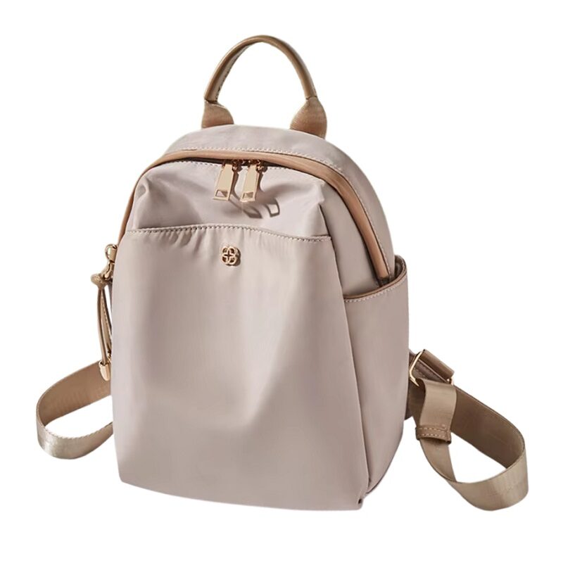 Urban Style Soft Cloth Beige Color Backpack