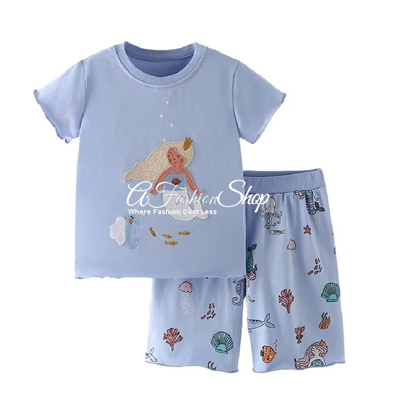 Summer Chic Girl Short Set – Mermaid