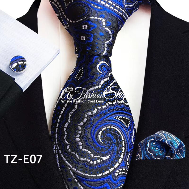 Artisan Paisleys Intricate Floral Print Dress – Blue Tie