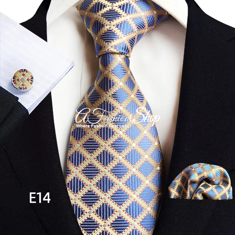 Wedding Necktie: Voyage Monogram Geometric Blue