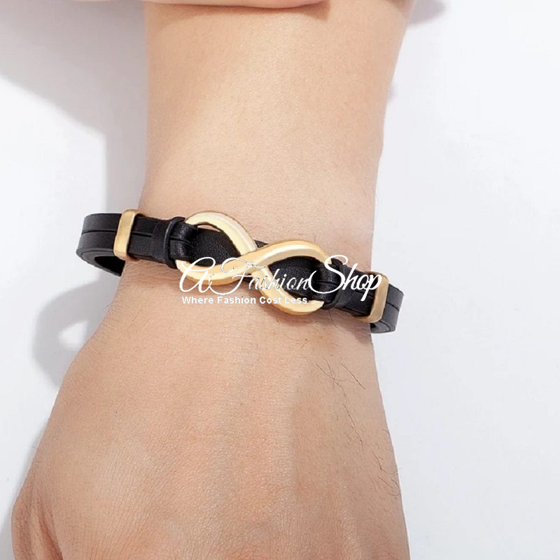 Men’s Bracelet Infinity Gold Color Stainless Steel