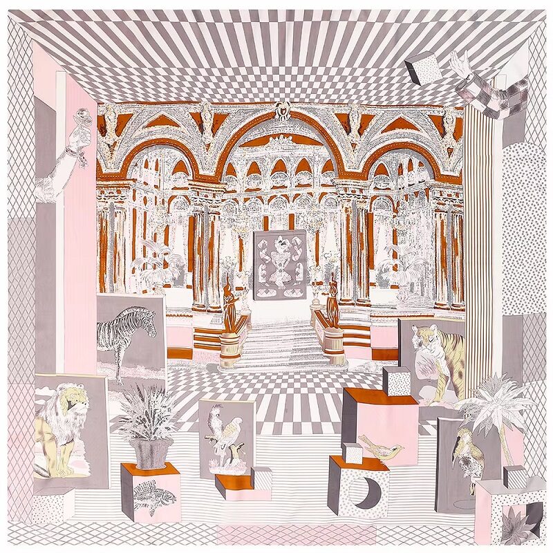 Palace Gallery Oversized Silk Scarf – Pink