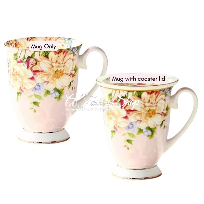 Luxury Fine Porcelain Mug Brit Bloom Pink Peony