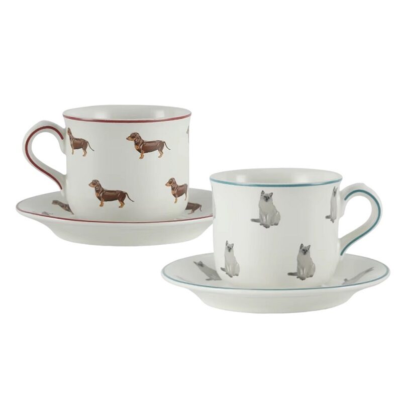 Paws & Porcelain Tea Cup Saucer Set – Dog Cat