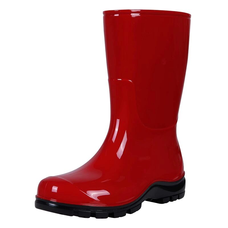 Women’s Rubber Boots Platform Knee-High Red Sandal