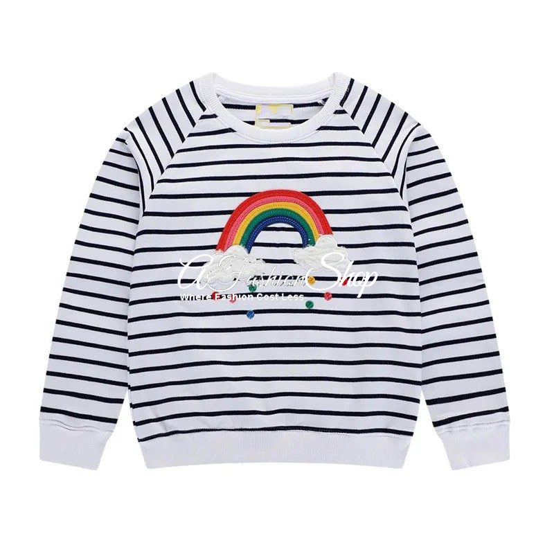 Dorothy Rainbow Sweater Black White Stripes