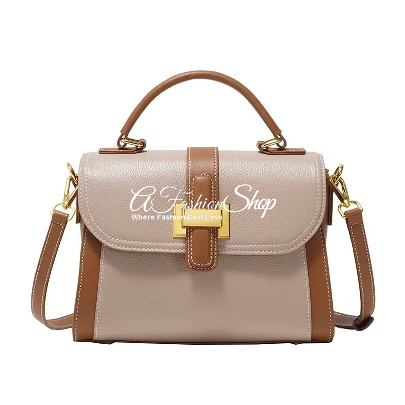 Mini Frances Real Leather Top Handle Bag