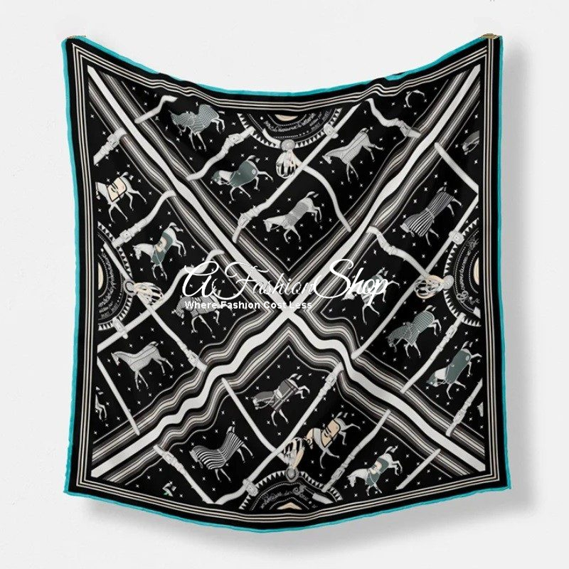 New Autumn Cheval Silk Scarf X Pattern