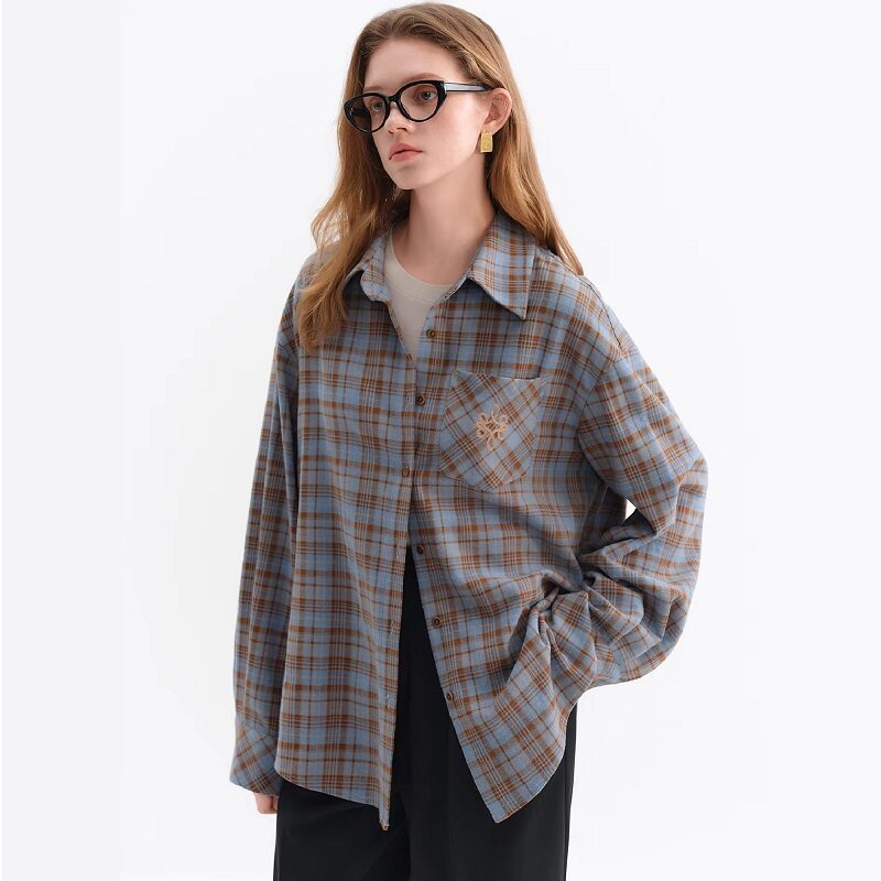 Ruffles Retro Plaid Long Sleeve Shirt