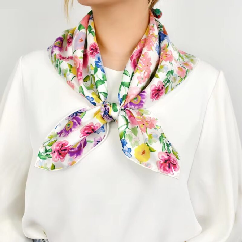 Luxury Botanical Dream Twill Silk Scarf