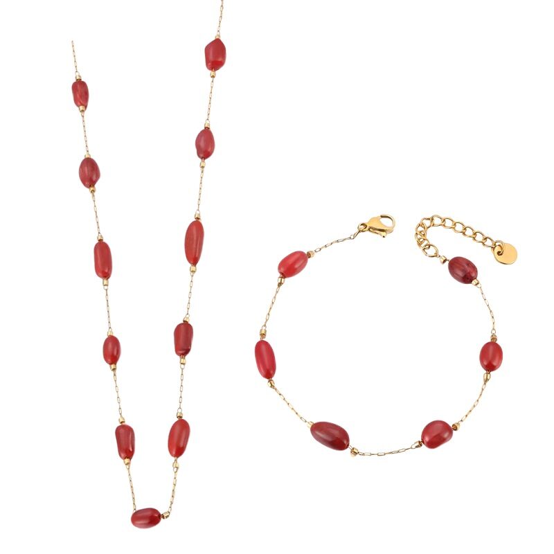 Red Coral Set Oasis Natural Stone Series